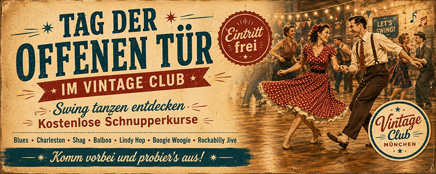Tag der offenen Tür im Vintage Club – Swing Tanzen lernen!